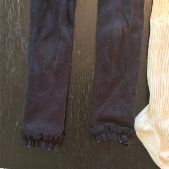 Jamie Kay & Ruffle Butts Ribbed Tights Trio - Black, Cream, Tan - Picture 4 of 7